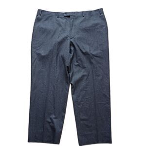 Canali 1934 Men's Wool Dress Pants Gray Flannel Flat Front 42x28 Italy Academia